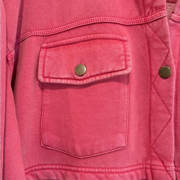 Free People We The Free Dawson Chore Jacket Sweatshirt Size Small Painted Roses - Picture 5 of 11